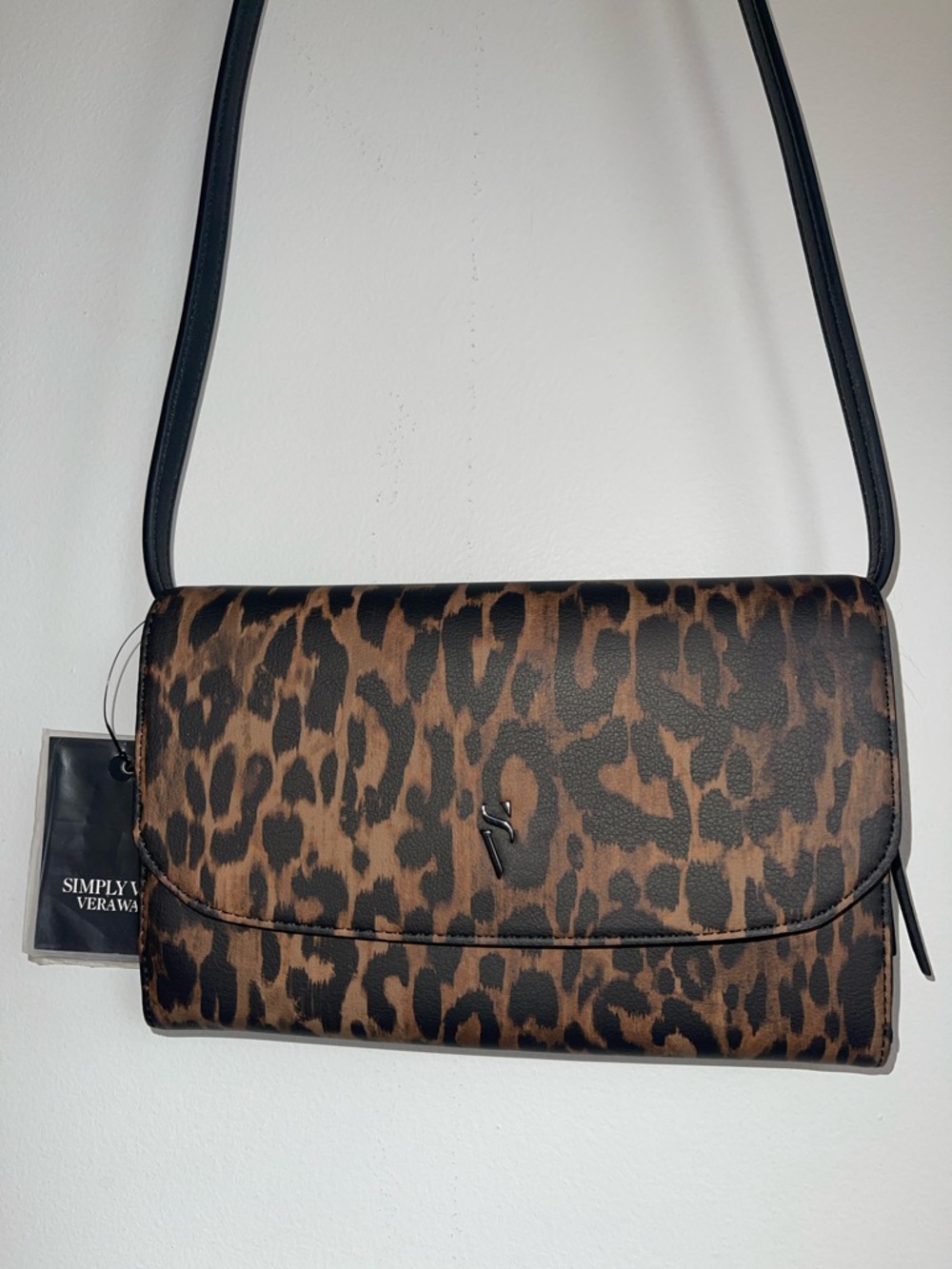 Vera Wang Crossbody Leopard-Print Bag in Brown and Black